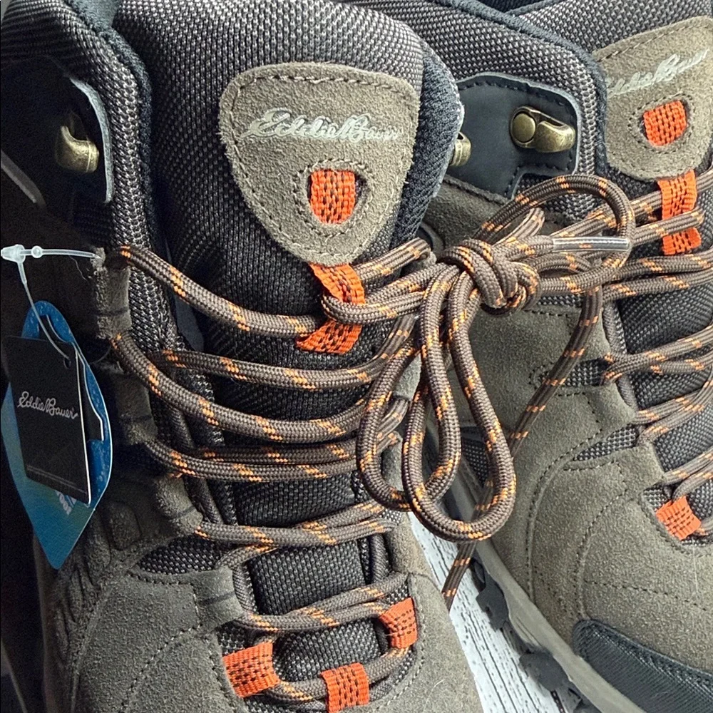 Eddie Bauer Harrison Gray and Orange leather Hiking Boots 10.5 NWT - Picture 10 of 10